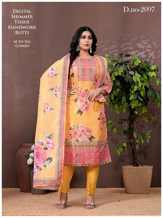 Elegant Yellow Rose Ethnic Suit