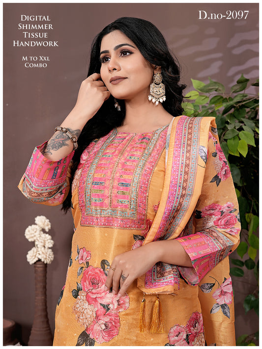 Elegant Yellow Rose Ethnic Suit